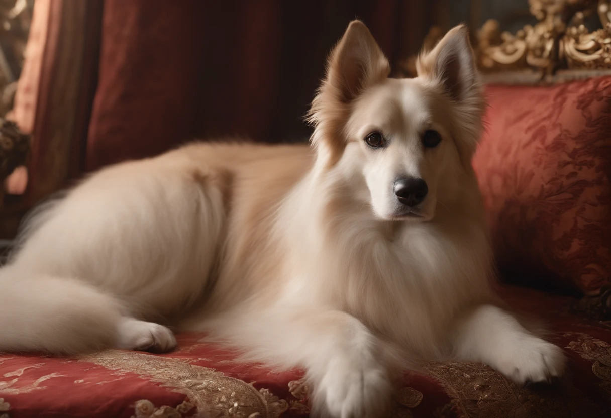 Full-face fur baby on soft mattress, victorian era, Noble series, Intricate decoration, orthography, Soft edge light, beautifully detailed sky, master-piece, Very high resolution, High Quality, 10, (photo-hyper-realistic:1.2), photos,