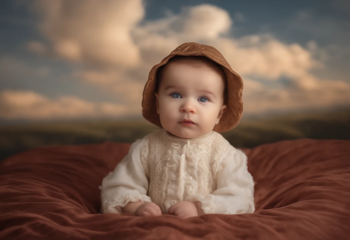 Nude blonde female toddler