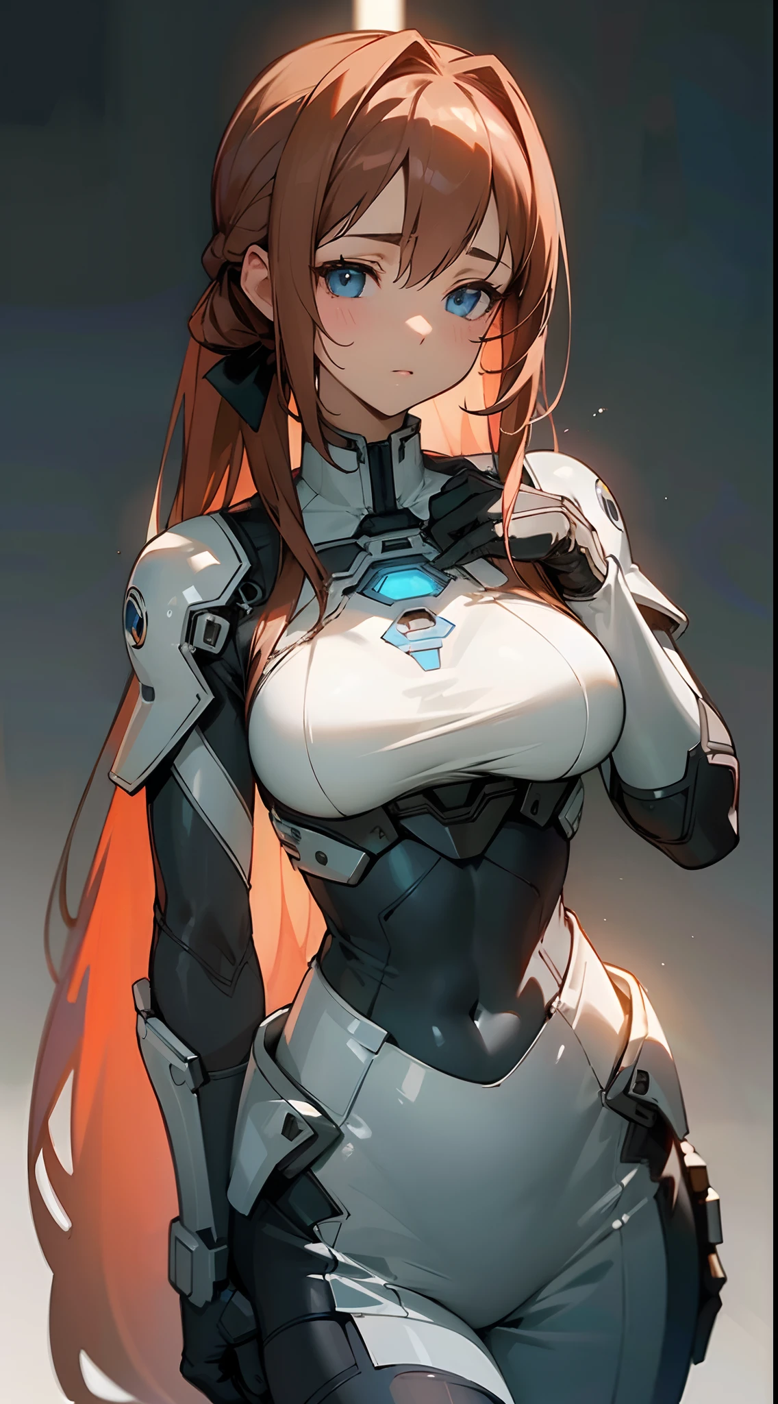 (masterpiece:1.2, best quality), (extremely detailed CG unity 8k wallpaper, masterpiece, best quality, ultra-detailed, best shadow), (finely detailed beautiful eyes: 1.2), (1 girl), ((cyborg, high-tech)), (long crimson hair:1.2)