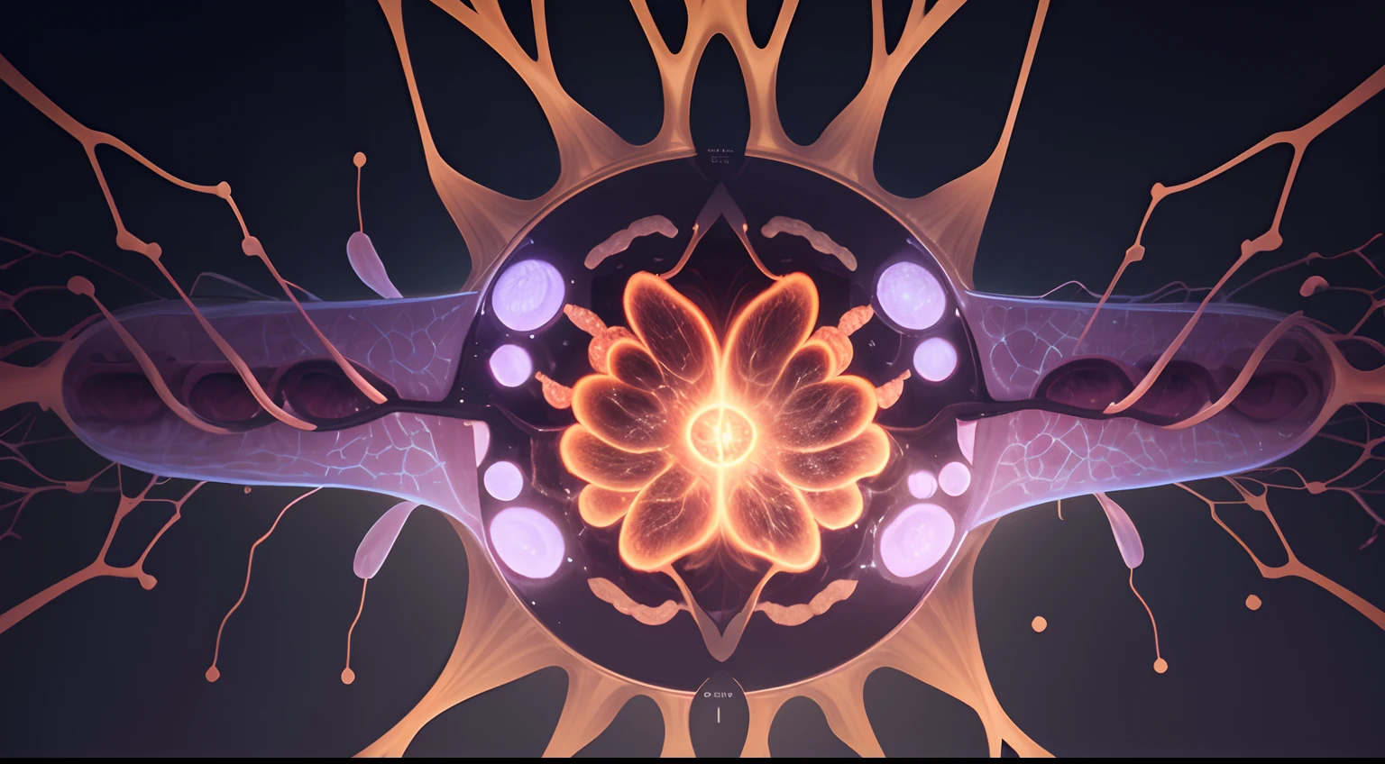 beta-endorfiny, the interior of the body in a very large zoom, you can see the cells, the pituitary gland secretes endorphins, beta-endorfiny, amino acids, neurons produce neurotransmitter substances