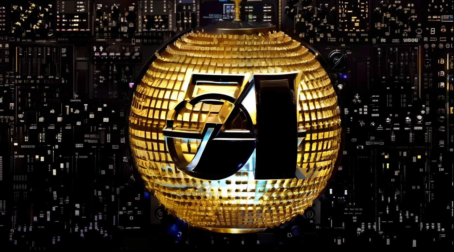 A golden disco ball with the number forty on it, Estudio 54, studio 4°c, Danza del Anticristo en EStudio 54, Estudio 4 K, 5 4 s, Estudio Kai, Bola de discoteca, Foto de perfil, Arte de estudio, Calidad EStudio 4K, Bola de discoteca de fondo, Imagen de perfil, f4.5, por Elena Teacher, foto de perfil