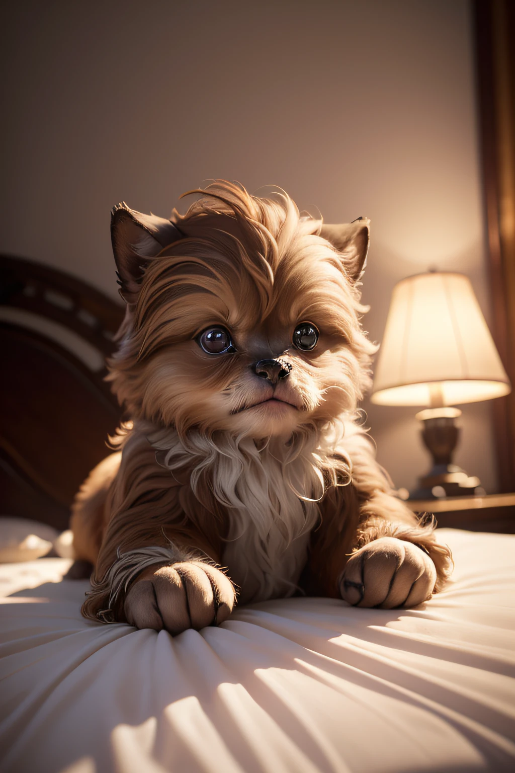 8k resolution, best quality, masterpiece:1.2, realistic, photo-realistic:1.37, ultra-detailed, best quality, ultra high res, professional lighting, photon mapping, radiosity, physically-based rendering, cinematic lighting, unreal engine, depth of field, sharp focus, raw photo, good composition, bokeh:1.2, 35mm lens:1.25, infant Wookie, on soft mattress, victorian era, Noble series, Intricate decoration, orthography, Soft edge light, beautifully detailed sky, master-piece, Very high resolution, High Quality, 10, (photo-hyper-realistic:1.2), photos,