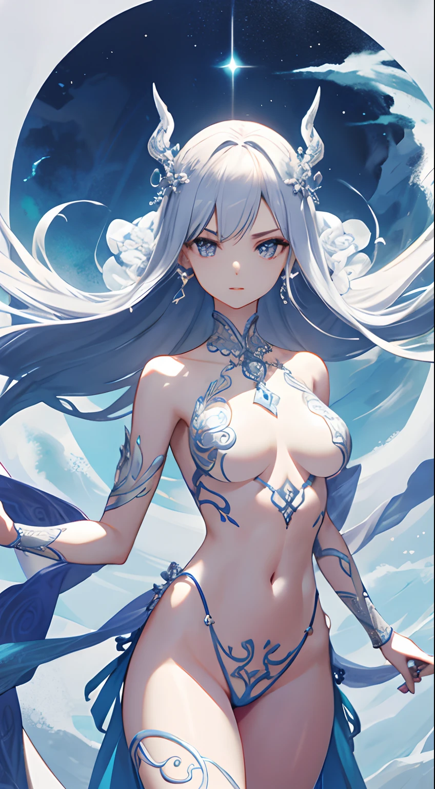 Perfect form、myth、filigree、Balanced finger shape、Beautiful、realisitic、A warrior、wanting、epic poem, fully naked, bare breast, genital shown