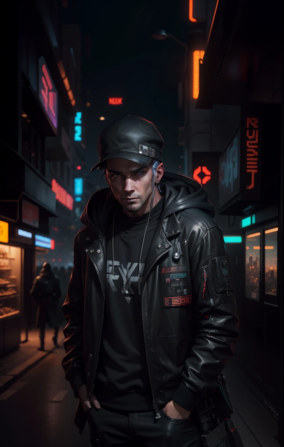 cyberpunk with smoking guy wallpaper 4k photorealistic --auto --s2