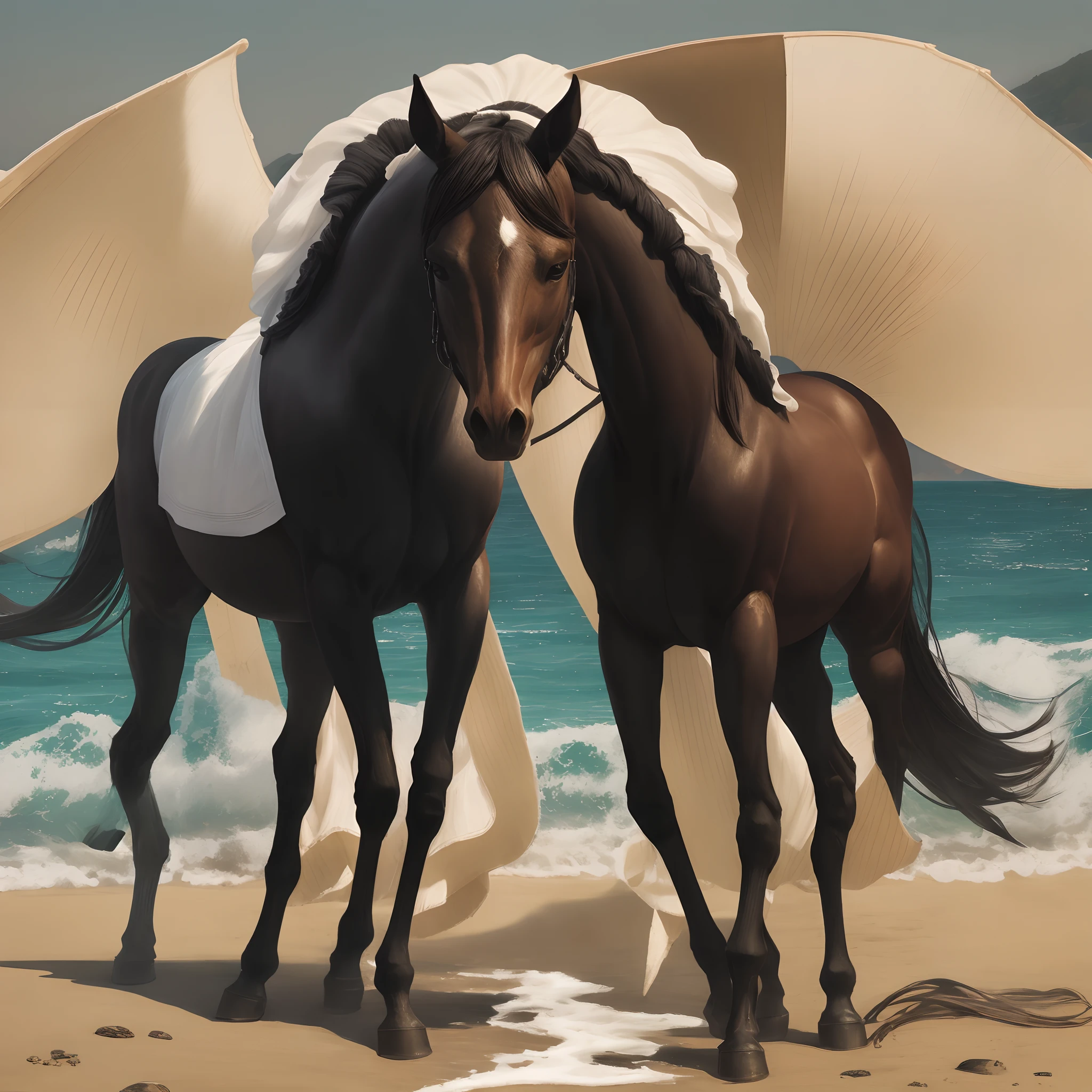 Feral zebra , string panties, horse anus, butt, stockings, sunglasses, hat, smirk , teasing, tongue out, looking at the viewer , human, beach , in public, everyone watching, sunset