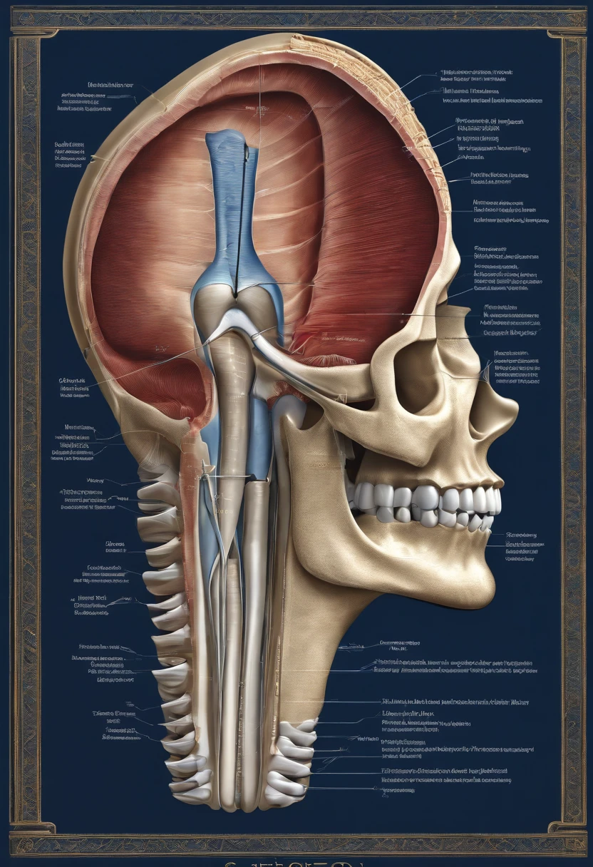 Schematic of the internal and external constitution of a tooth with a dark blue background