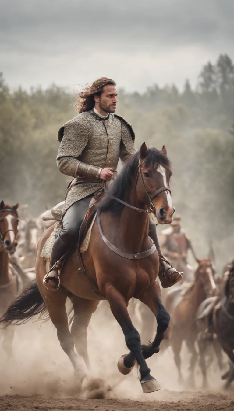 Alexandre le Grand riding great Legendary horse in battle