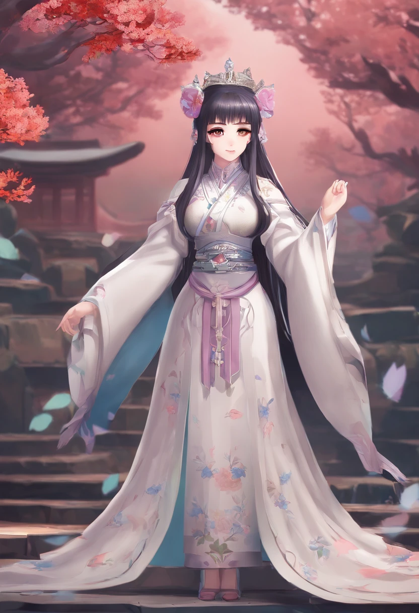 Donghua, a woman ('Xiao wu' soul land) in a costume is posing in a garden, stuning fantasy 3 d render, anime woman fullbody art, inspired by Xiao wu, soul land donghua character, dynasty princess, cgsociety 9, 3 d anime realistic, female anime character, ”beautiful anime woman, by Lü Ji, realistic anime 3 d style, artdoll, xianxia, 2. 5 d cgi anime fantasy artwork