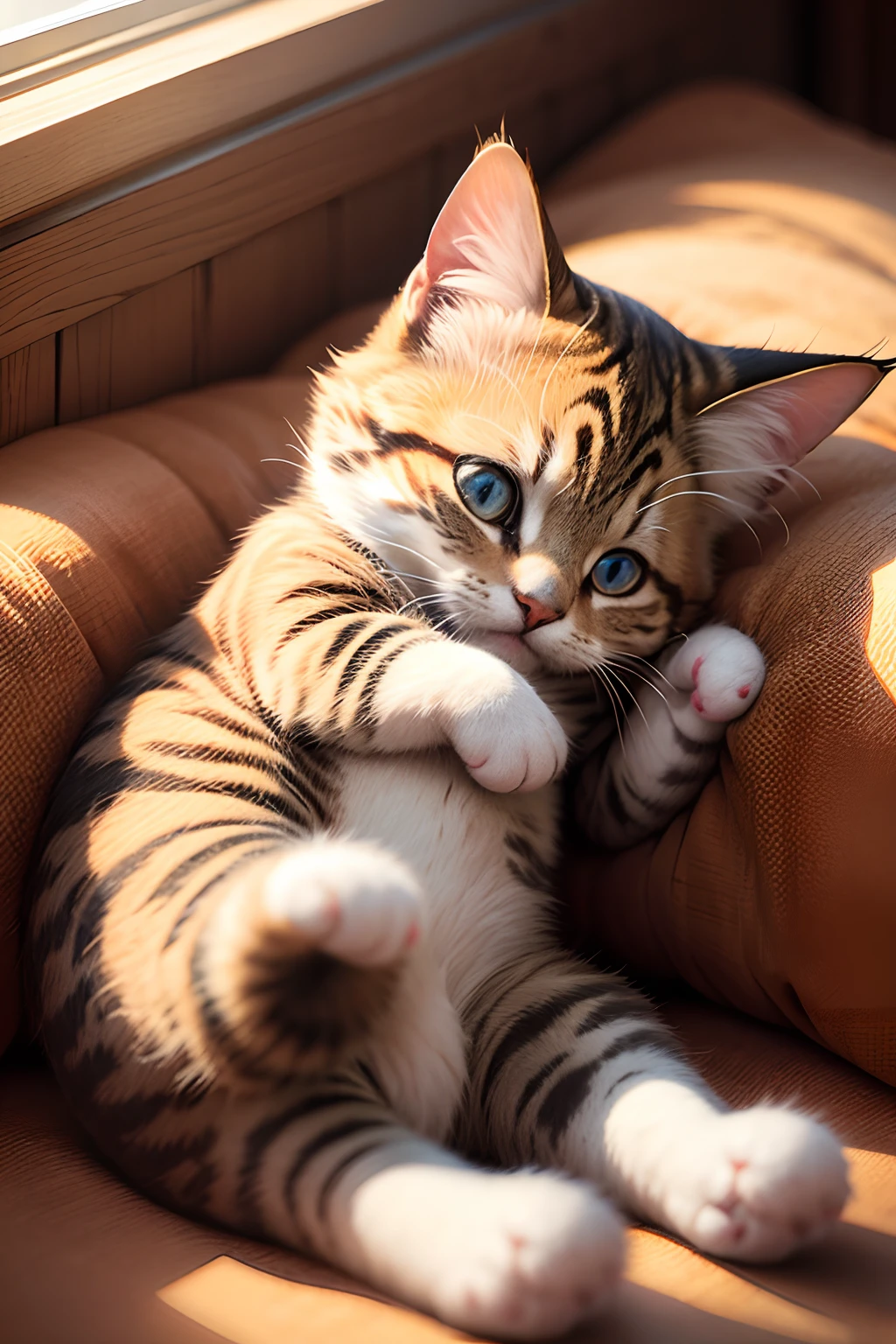 Cat curled up