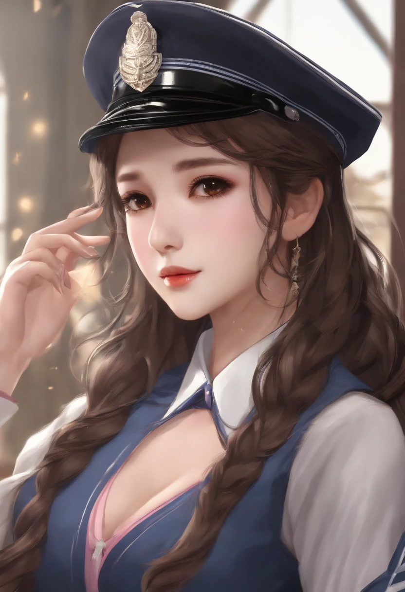 AAHANA, LONG HAIR, BROWN HAIR, HEADPHONES, WHISKER MARKINGS, SHOULDER PADS, BLUE BODYSUIT, RIBBED BODYSUIT, ANIMAL PRINT, CLOTHES WRITING, LONG SLEEVES, WHITE GLOVES
BBHANA, LONG HAIR, BROWN HAIR, SINGLE BRAID, HAIR ORNAMENT, WHISKER MARKINGS, KOREAN CLOTHES, HANBOK, LONG SLEEVES, STRIPED SLEEVES, PINK SKIRT
CCHANA, LONG HAIR, BROWN HAIR, WHISKER MARKINGS, POLICE HAT, WHITE HEADWEAR, POLICE UNIFORM, STRIPED NECKTIE, BLUE SHIRT, COLLARED SHIRT, BREAST POCKET, LONG SLEEVES, WHITE GLOVES, BELT, BLACK PANTS