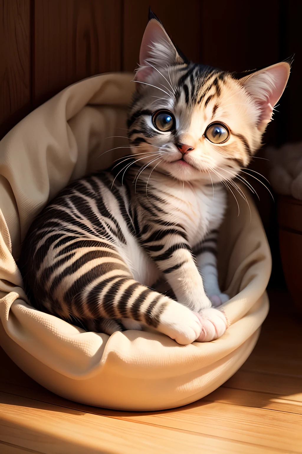 Kitten curled up