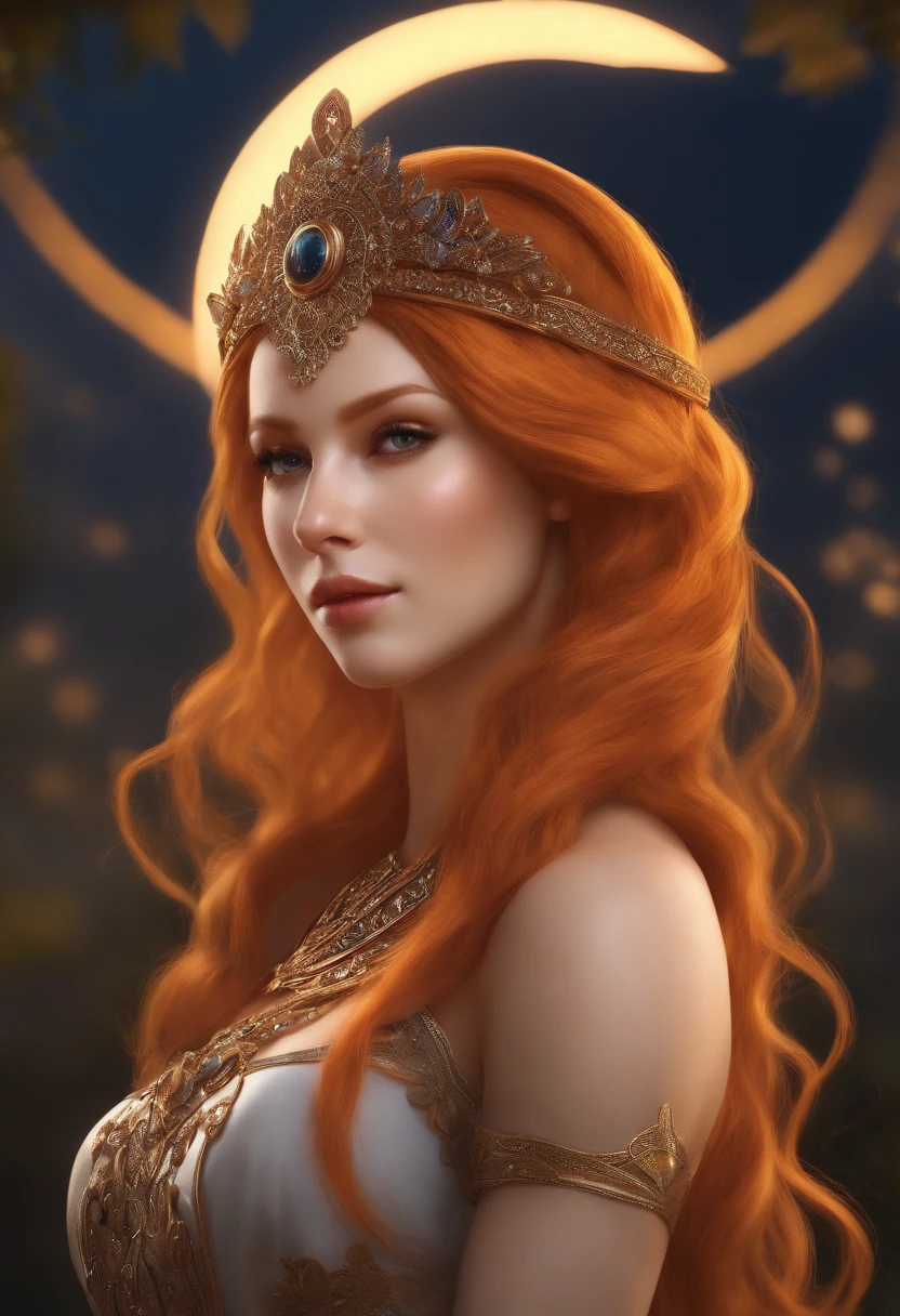 (detailed background), masterpiece, best quality, Solar_Eclipse_Leona, (orange_hair), waving