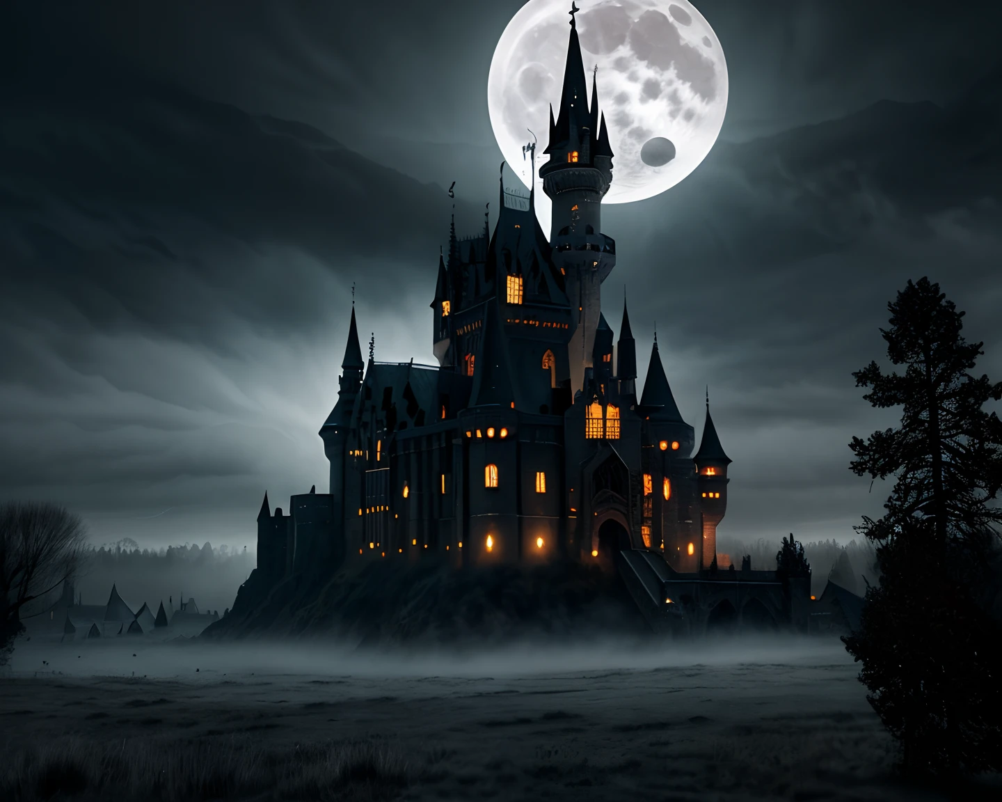 (dark magic:1.1, witch, castle),illustration,(best quality,4k,8k,highres,masterpiece:1.2),ultra-detailed,(realistic,photorealistic,photo-realistic:1.37),horror,gothic,moonlight,ominous shadows,gloomy atmosphere,detail-rich,haunting,witchcraft,dark aura,dramatic,spooky witch,ancient castle,Renaissance-style,creepy,black magic,isolated,stormy sky,ominous clouds,medieval architecture,enchanted forest,full moon,secret chamber,intricate details,mysterious,wand,spell casting,nighttime scene,witch's silhouette,moonlit night,uncanny,lightning bolts,witch hat,shadows engulfing the castle,haunted,ominous mood