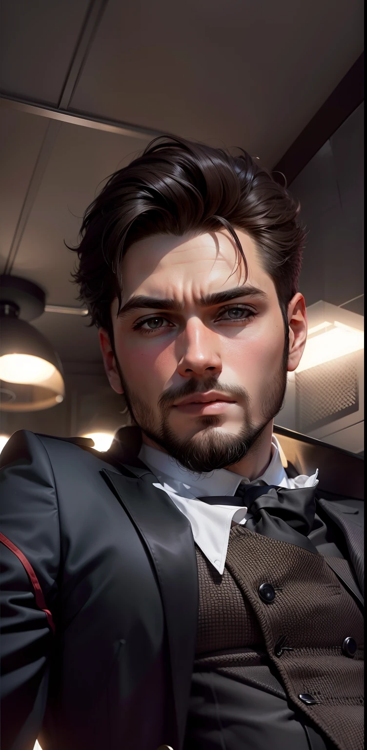 Change background full standing in three piece handsome boy