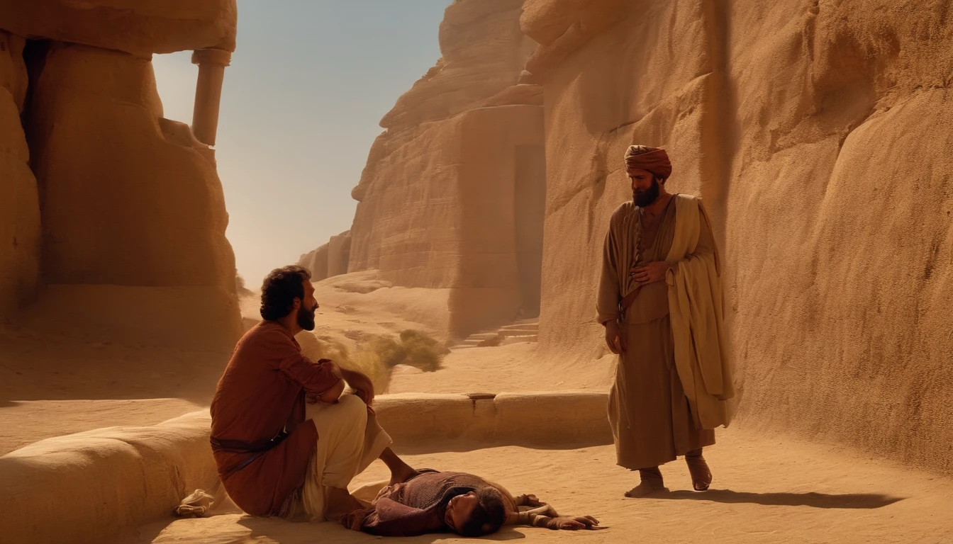 2000 years ago in the Middle East, a man traveling alone and finds an almost dead and badly injured man on the side of the road