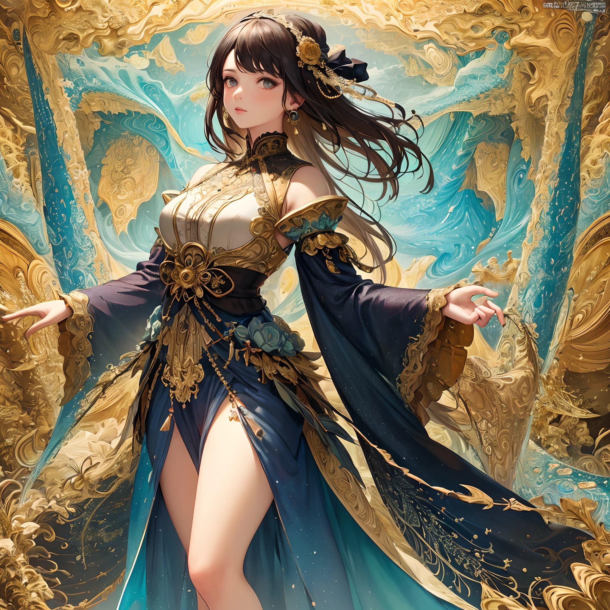 (masterpiece, top quality, best quality, official art, beautiful and aesthetic:1.2), (1girl), extreme detailed,(fractal art:1.3),colorful,highest detailed