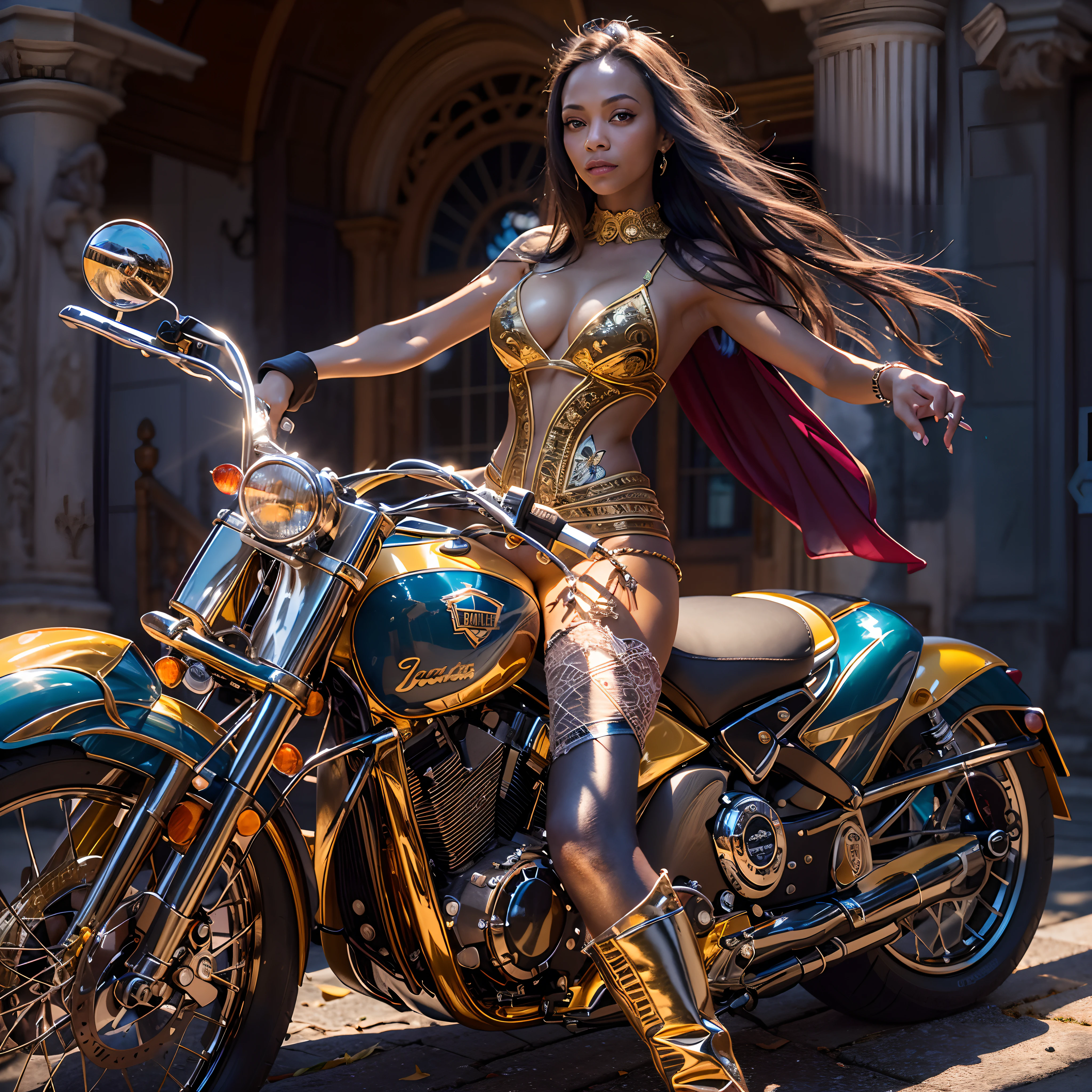 Masterpiece epic girl sunLight Heroe suit Marvel outfits Harley_Davidson Beholder ultra_realist saturate meticulously intricate ultra pro-photorealistic optimal ultra_high_quality accurate ultra_high_detail ultra_high-resolution color-coded shading max perfection reflex graduated reflection extreme improved Octane_rendered opengl-shaders glsl-shader UHD XT3 64K 32K 16K 8K DSLR HDR unrealengine5 romm rgb pbr Analogic ultra_Sharpness focus fxaa cgi vfx sfx fkaa txaa rtx ssao post-processing post-production cell-shading tone-mapping volumetric lightning contrast Shadow 3dcg darkness night blackess outdoor Moon global luminescence Fire-follet Goddess dazzling mounted bike complet motocycle hearth "Riders" ride Ark "Heavy Metal" Diplomatic Queen sundrop glamour female Cosplay Diva "Zoe Saldana" Baroque ecstatic agate symmetrical athletic body skin tanmed clean cheekbones effects rougeoiment lazuli gorgeous beautiful yeux dark brown pupils black irises turquoise sapphires open mouth teeth obvious smile (tougue fall droplet water drop of water) cape levitating jacket floating Bridaldress Dickey Collar Charm Elastic Lace Turtleneck Sleeve Blouse Pullover Lining clavicles shoulders:Open papillotes white leathers breasts sideboob satin safran orange yellow skirt soies assorties lace corsait gothic zip tin livid red thick amples spinelle nombril revealing heart diamond chastity_belt silver adorned padlock Gold lock pubis scarlet pubis-hairy obvious indigo garter snap thighs legs boots gothic decorated ruby invoke CGSCOSITY onyx Android (EOS R6 135mm 1/1250s f/2.8 ISO400) opals moto inox Mechanized carbonite rune armor chrome gold heavyflat band fathom brass richly decorated glyphs ornate lava navy plasma Tourmaline silver earth engravings lava incandescent flash-fire-shoot depthfield street population Urban car background floraison Monarch equirectangular_360 deep path kindergarden chef-d' monster butterfly tattoo Bruce_Weber girls naked sex nsfw multi various etc.