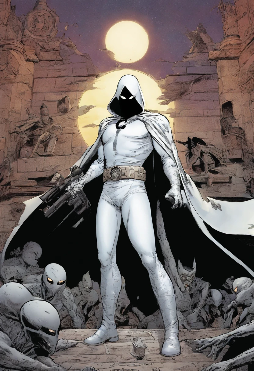 an image of a comic book cover, moon knight, female moon knight, phantom ghosts in the background, the shadow, valiant comics, spectres, comic book’s cover, splash comics, shadowy informant, kamen rider ghost, comic cover art, as a panel of a marvel comic, 1 9 7 0 s comic book, white mask, spectres of the night

2023-09-15 17:09:29
Comic book cover: Here, we have an image of a comic book cover from the 1970s.
Moon Knight: The central character of the comic book is Moon Knight, a vigilante superhero.
Female Moon Knight: Interestingly, there is also a female version of Moon Knight featured on the cover.
Phantom ghosts in the background: In the background, we can see eerie phantom ghosts lurking.
The Shadow: Alongside Moon Knight, another character called “The Shadow” is depicted.
Valiant Comics: This comic book is published by Valiant Comics, known for their unique stories and characters.
Spectres: The cover also includes spectres, adding to the supernatural element of the comic.
Comic book’s cover: Again, we’re emphasizing that this image represents the cover of a comic book.
Splash Comics: This comic book may belong to the Splash Comics series.
Shadowy informant: In the foreground, there is a shadowy figure presented as an informant.
Kamen Rider Ghost: It is worth noting that Kamen Rider Ghost, a popular character from Japanese media, is also featured on the cover.
Comic cover art: The artwork on the cover is visually striking and showcases the talent of the comic cover artist.
Panel of a Marvel comic: This panel could be a part of a Marvel comic book, known for its extensive superhero universe.
White mask: Moon Knight is depicted wearing a white mask, symbolizing his alter ego.
Spectres of the night: The spectres in the background add an element of mystery and danger associated with the night.