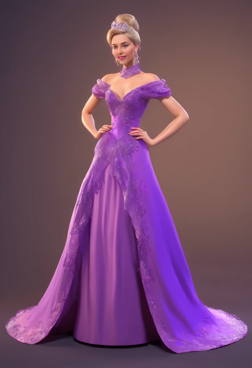 Cinderela com vestido roxo