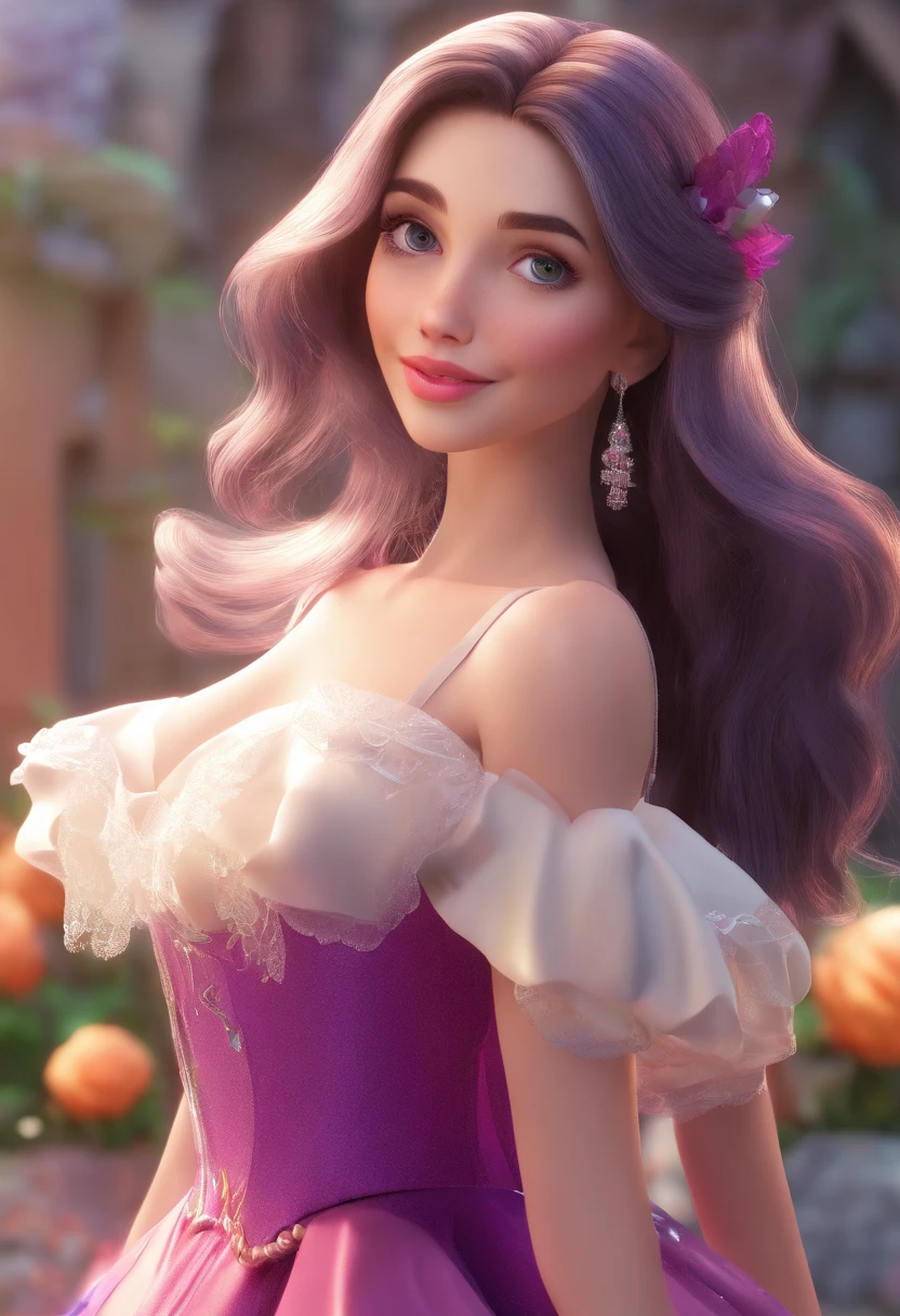 Cinderela com vestido roxo