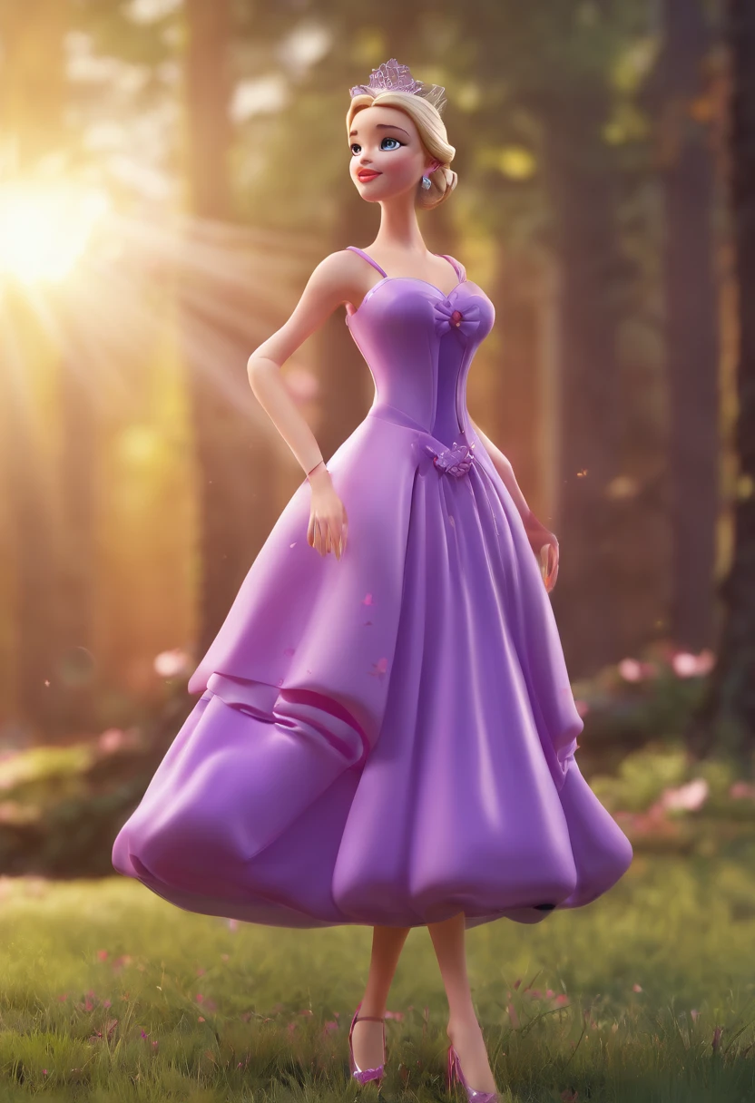 Cinderela com vestido roxo