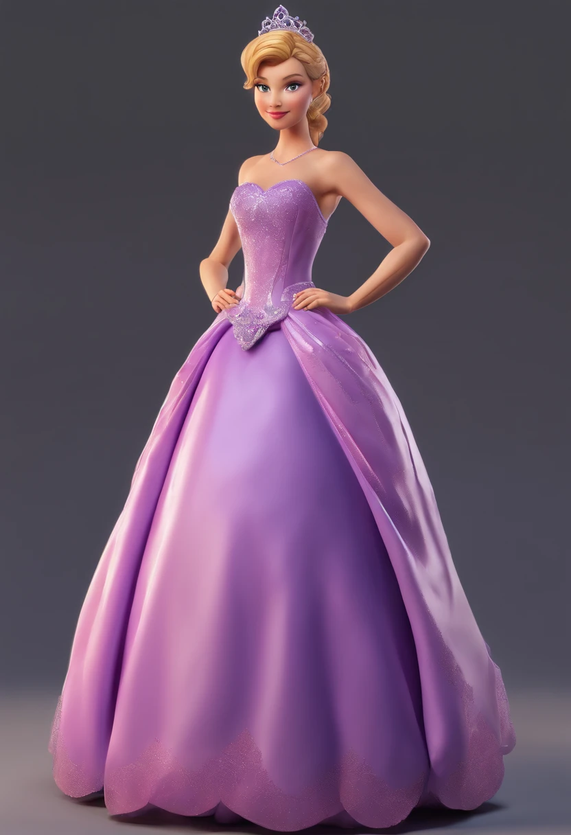 Cinderela com vestido roxo