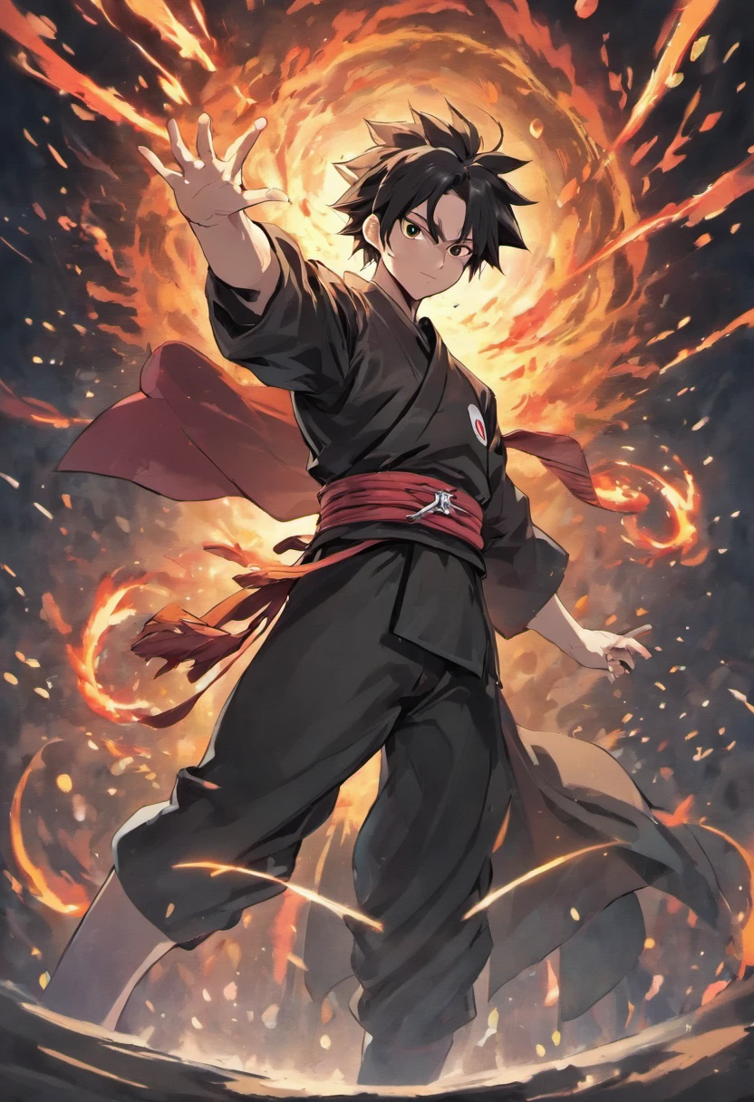 Masterpiece, 8K High Quality, Best Quality Poster, Wallpaper, Male, 1 -Boy, Diffused Sunlight, Detailed, Vibrant Colors, Breath-taking Movie Poster Composition, Ultra Detailed, Looking at The Viewers, Digital Art, Illustration, Masashi Kishimoto’s Inspired, Legendary, Power, Good Proportion, Accurate Anatomy, Perfect Anatomy, Perfect Hands, Cinematic Lighting, Intense Shadows, Elegance, Senku Ishigami, Naruto Uzumaki, Manga-Anime Art, Bright Colours, Extremely Handsome Detailed Anime Face and Eyes, Full-Body, Character Design, Wide Shot, Forest, Sharp Image, Cinematic Angle, 3-Point Perspective, Action-Packed, Dynamic, Solo-Character, 1 Character, Floating Hair, Dynamic Pose, Ninja Pose, Jumping Pose, Solo Focus, Centered, Scale to Fit Dimensions, Hyper Super Ultra Perfect Piece, Flawless, High-Contrast, Double Exposure, Scientific Background, Science, Science Backstory, Ninja Shinobi Aesthetic, Jet-Black Hair, Spiky Hair, Reminiscent of Traditional Shinobi Styles, Short Hair with a Few Longer Strands Framing his Forehead, Slightly Unkempt Look, Sleek Black Shinobi Robe with Red Marking of Chemical Symbols, Scientific Prowess, Clothing Adorned with Pockets and Compartments to Store Various Scientific-Ninja Tools, Senku’s Forehead Protector would Feature a Unique Emblem Around his Forehead, Gloves Would Handle Chemicals and Ninja Tools with Precision, He'd Carry a Belt Filled with Pouches Containing Vials of Different Chemical Compounds and Scrolls Filled with Scientific Notes, A Small - Retractable Chalkboard and Chalk Would Hang From His Waist, Genius Strategist, Ninjutsu Tools, Stealth and Infiltration, Mid-Battle, Surrounded by Swirling Chemical Reactions and An Array of Vials and Scrolls Floating Around Him, Performing a Powerful "Chemical Explosion Jutsu," with His Arms Outstretched as Fiery Explosions Erupt From His Fingertips, This Would Perfectly Encapsulate His Unique Blend of Science and Shinobi Prowess.