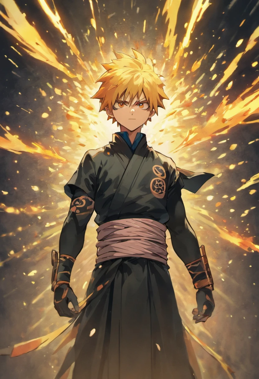 Masterpiece, 8K High Quality, Best Quality Poster, Wallpaper, Male, 1 -Boy, Diffused Sunlight, Detailed, Vibrant Colors, Breath-taking Movie Poster Composition, Ultra Detailed, Looking at The Viewers, Digital Art, Illustration, Masashi Kishimoto’s Inspired, Legendary, Power, Good Proportion, Accurate Anatomy, Perfect Anatomy, Perfect Hands, Cinematic Lighting, Intense Shadows, Elegance, Senku Ishigami, Naruto Uzumaki, Manga-Anime Art, Bright Colours, Extremely Handsome Detailed Anime Face and Eyes, Full-Body, Character Design, Wide Shot, Forest, Sharp Image, Cinematic Angle, 3-Point Perspective, Action-Packed, Dynamic, Solo-Character, 1 Character, Floating Hair, Dynamic Pose, Ninja Pose, Jumping Pose, Solo Focus, Centered, Scale to Fit Dimensions, Hyper Super Ultra Perfect Piece, Flawless, High-Contrast, Double Exposure, Scientific Background, Science, Science Backstory, Ninja Shinobi Aesthetic, Jet-Black Hair, Spiky Hair, Reminiscent of Traditional Shinobi Styles, Short Hair with a Few Longer Strands Framing his Forehead, Slightly Unkempt Look, Sleek Black Shinobi Robe with Red Marking of Chemical Symbols, Scientific Prowess, Clothing Adorned with Pockets and Compartments to Store Various Scientific-Ninja Tools, Senku’s Forehead Protector would Feature a Unique Emblem Around his Forehead, Gloves Would Handle Chemicals and Ninja Tools with Precision, He'd Carry a Belt Filled with Pouches Containing Vials of Different Chemical Compounds and Scrolls Filled with Scientific Notes, A Small - Retractable Chalkboard and Chalk Would Hang From His Waist, Genius Strategist, Ninjutsu Tools, Stealth and Infiltration, Mid-Battle, Surrounded by Swirling Chemical Reactions and An Array of Vials and Scrolls Floating Around Him, Performing a Powerful "Chemical Explosion Jutsu," with His Arms Outstretched as Fiery Explosions Erupt From His Fingertips, This Would Perfectly Encapsulate His Unique Blend of Science and Shinobi Prowess.