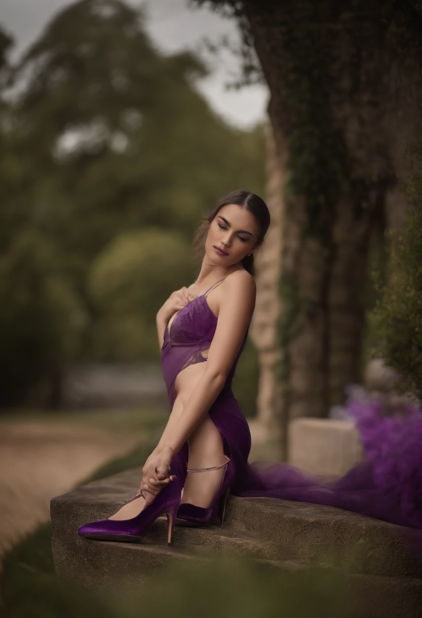 Sapato de cristal roxo