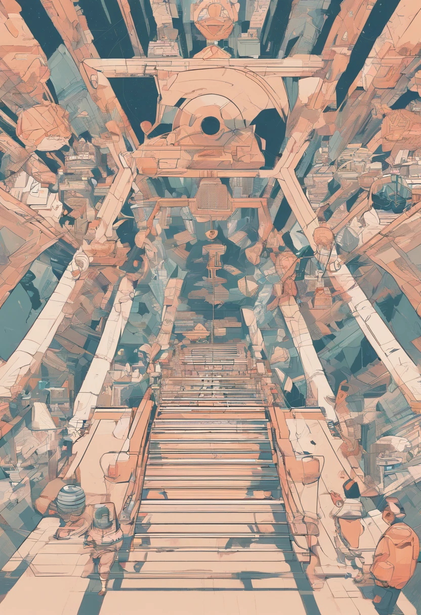 Vectorized illustration with better angle ,multidimensional geometric wall PORTRAIT, arte, Chibi,Yang08k, lindo, Colouring, que represente a seguinte frase "Know all the theories,
master all techniques, mas ao tocar uma alma humana, seja apenas outra alma humana"