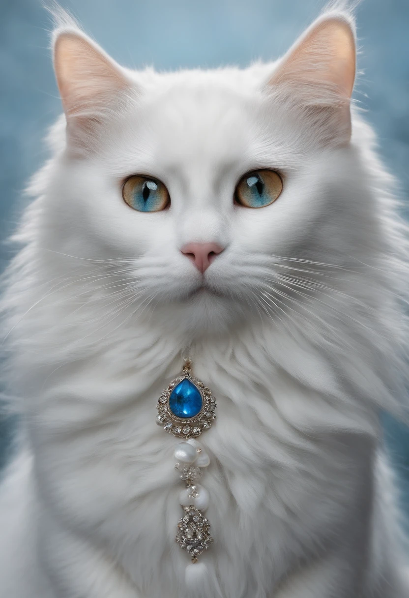 Gato branco com olhos azuis, wallpaper