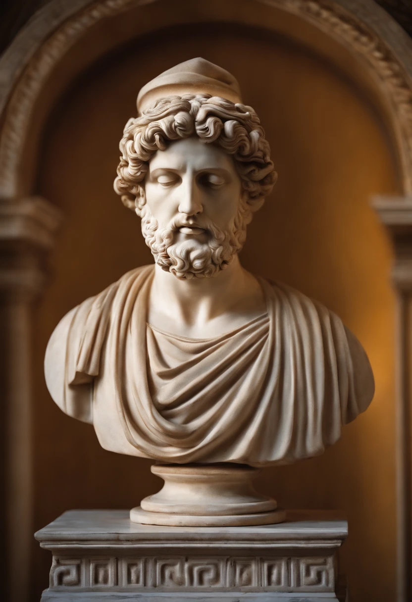 STOIC GREEK STATUE IN MEDITATION POSITION