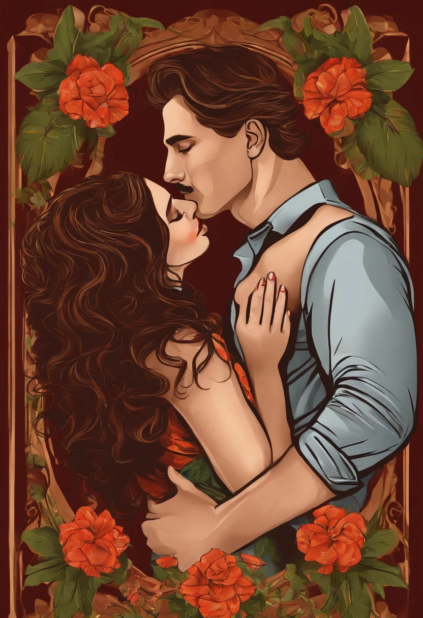 A couple kissing portrait