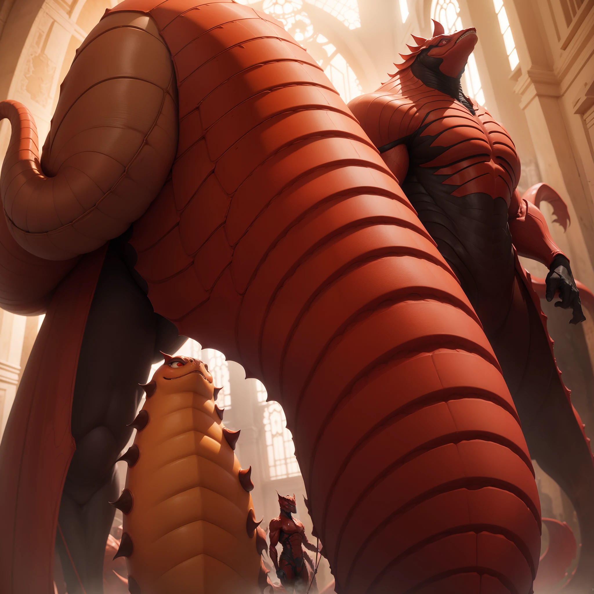 1 Monstro inseto. Parece besouro. Its body is robust and elongated. cor marrom. Having a reddish carapace covering it almost completely.

Three pairs of long, thin legs, iguais a de uma aranha.
Its head is carmine and has the shape of a 'V', resembling the tip of a spear.