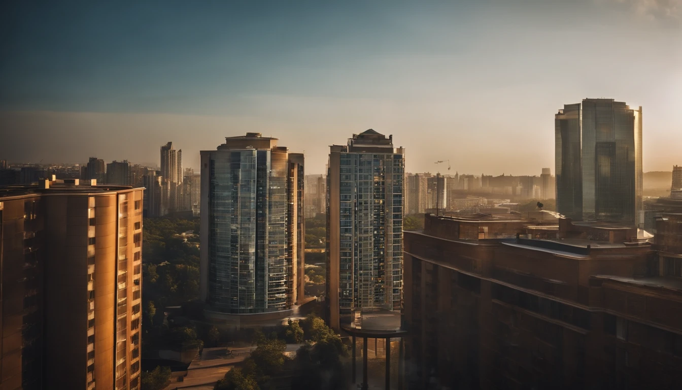 Summer morning,Refreshing breeze,wanting,Start a good day,Will,Skyscrapers