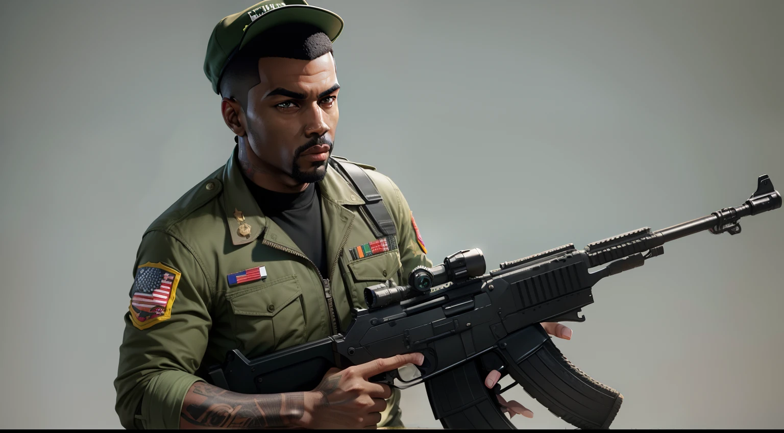 Army Clothing Man,Brazilian Army Clothing,gta personagem, Como o protagonista de GTA 5, GTA V Estilo, como um personagem de gtav, corte de cabelo red,cabelo red,Kanye West em GTA v, Estilo GTA5, gta v personagem, empunhando fuzil de assalto,rifle in hand ,fuzil AK-47 ,gta 5 tom de pele ?????