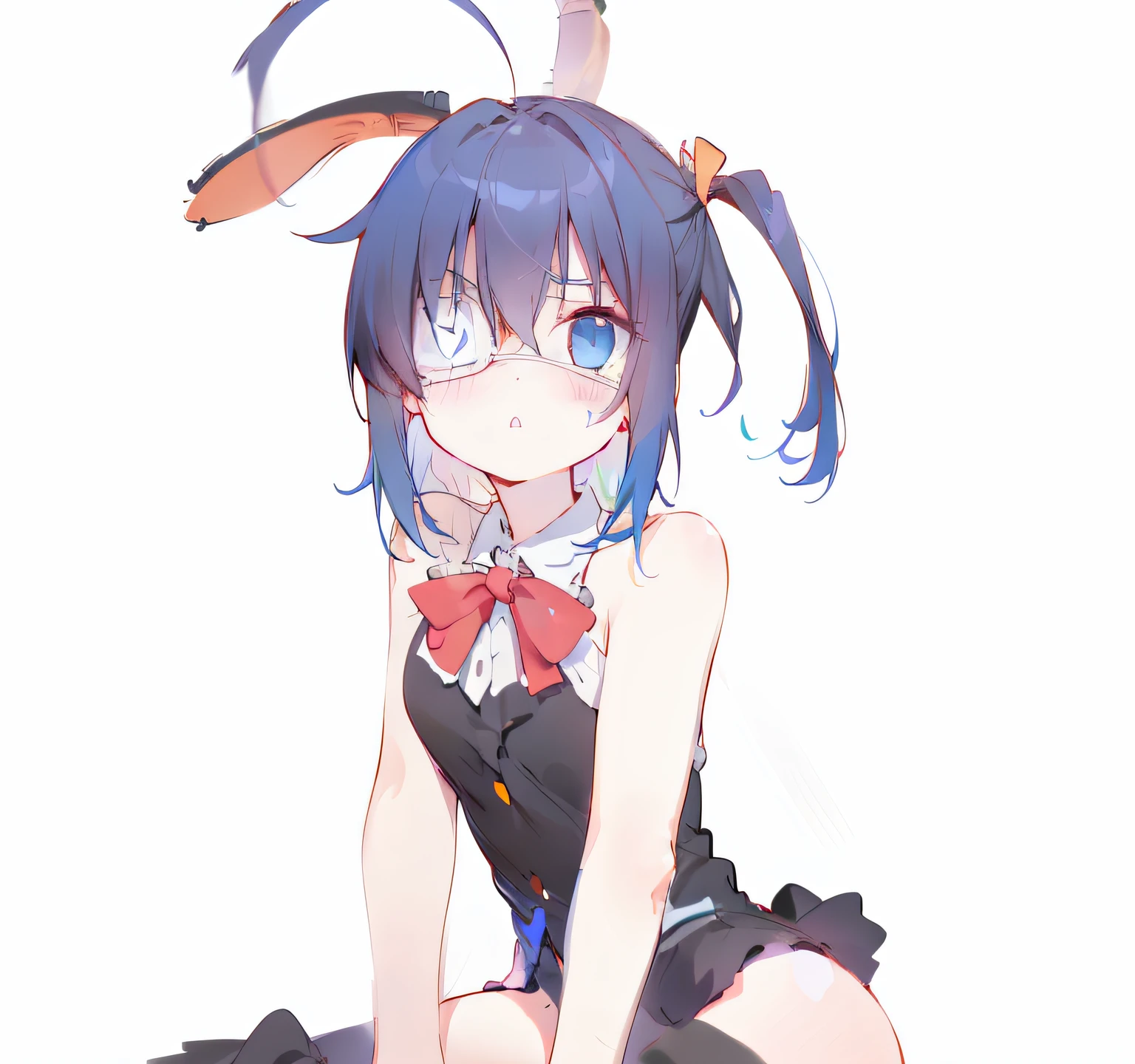 high res, masterpiece,Rikka Takanashi, black hair, solo, 1girl,outside,deatailed background, detailed eyes, ((blue eyes)), eyepatch