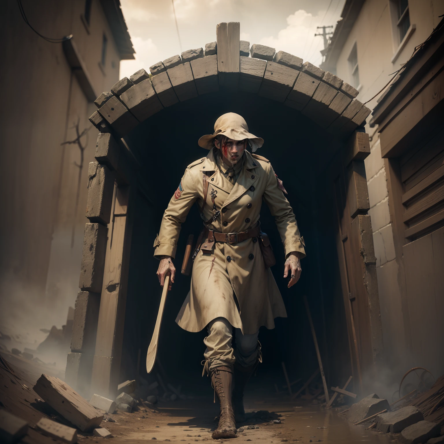 Trench foot, toes, toe nails, gauze, bloody, mud, trenches, gore, sculls, concept art, 4k