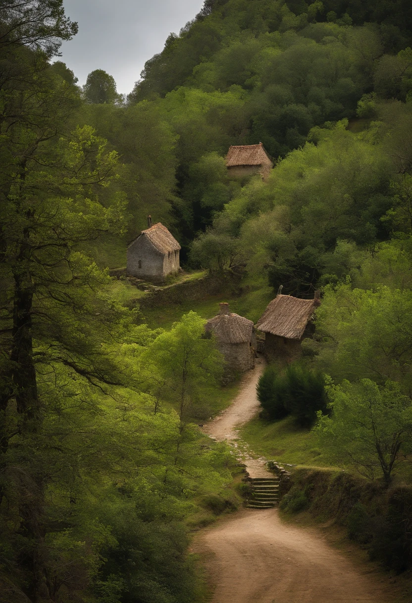 uma remota aldeia medieval chamada Vale Verde, situated in the heart of a vast forest