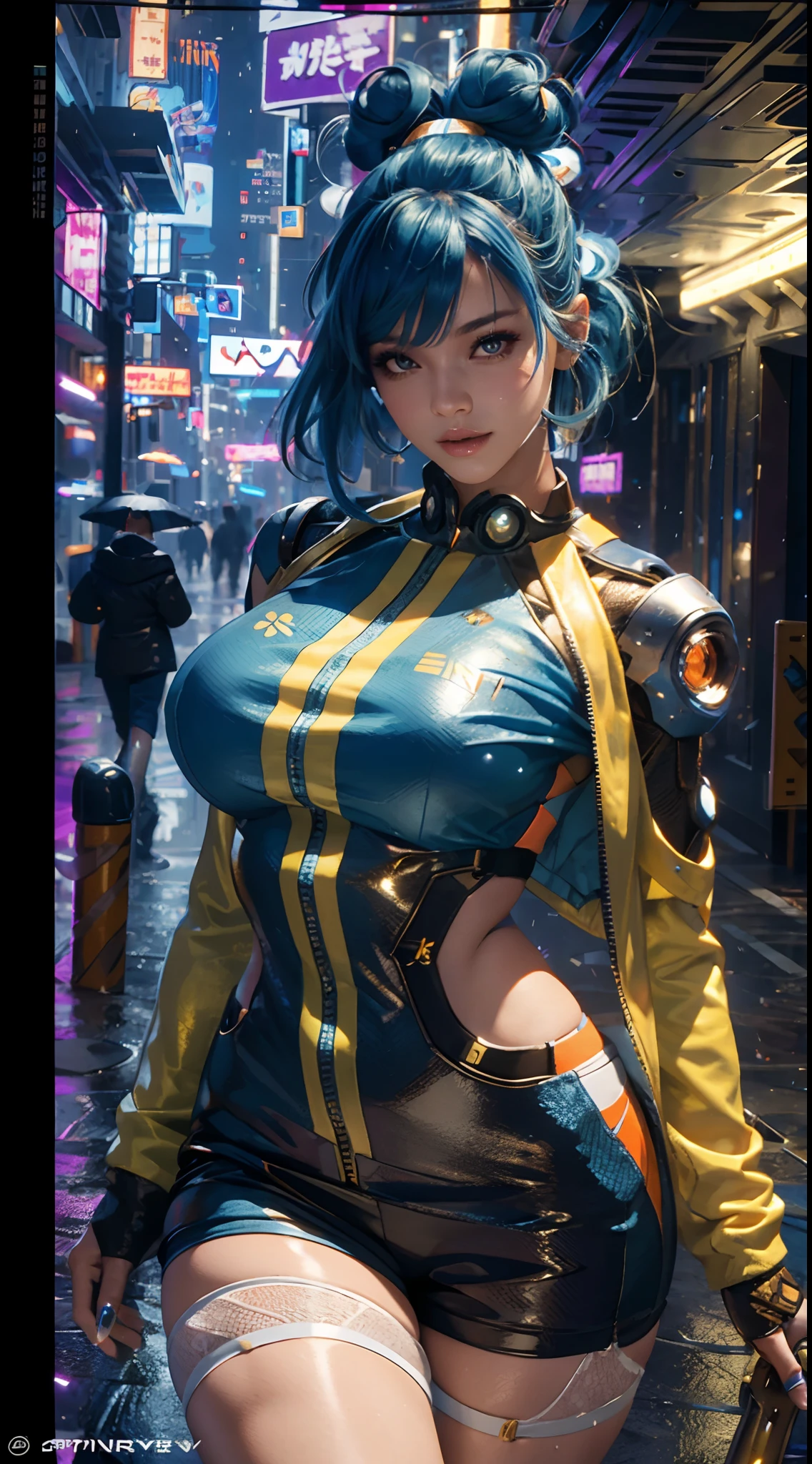 ((2 smiling Cyberpunk girls together posing)), ((((wearing colorful Harajuku clothing)))), (interior of nightclub scene), cute cyborg girl, beautiful white girl cyborg, wlop. scifi, oppai cyberpunk, perfect android girl, beautiful girl cyborg, perfect anime cyborg woman, smooth digital concept art, girl in mecha cyber armor, gynoid cyborg body, cyberpunk anime girl mech, cyborg girl, NSFW, ((cinematic lighting)), bright colours.