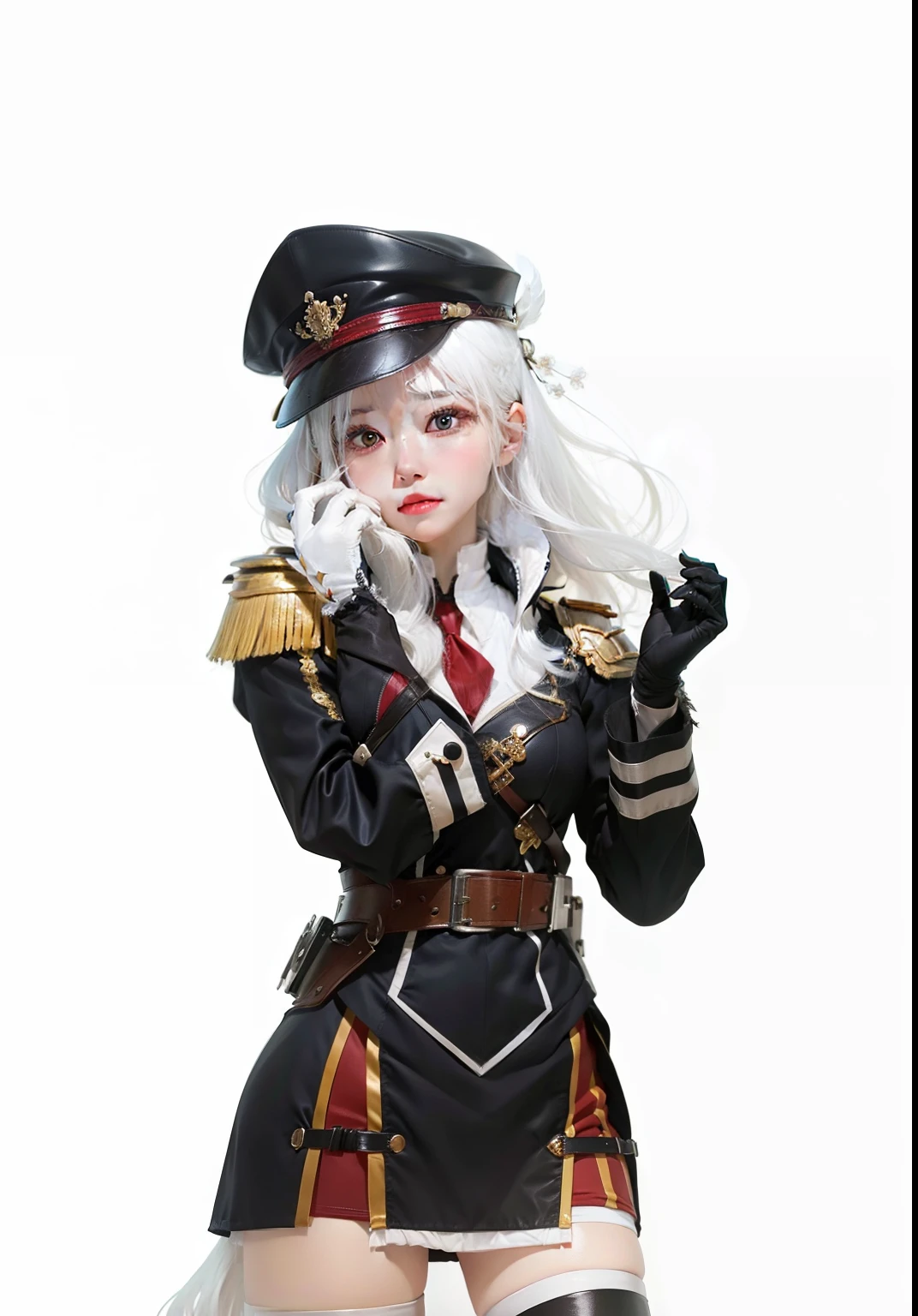 1 girl, white hair, realistic, ultra detail