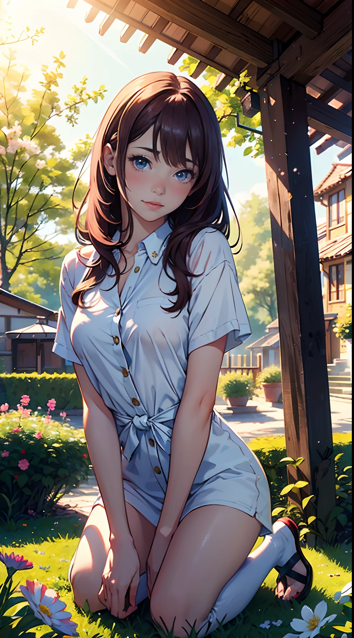 anegasaki nene、Shiny brown hair, short hair, (Beautiful brown eyes、Sparkling eyes, Fine grain)、smile、Ultra-detailed eyes、Highly detailed face, Highly detailed eyes,Cowboy Shot、


nsfw、
1 Woman Standing, Mature Woman, /(Pencil mini dress/) /(Bright blue dress/) necklace, /(Wear a jacket over your shoulders/), /(Brown Hair/) bangs, 赤面する優しいsmile, 
(Masterpiece Top quality:1.2) Delicate illustrations, super detailed,  Lower your arms BREAK /(Canadian Streets/), fallen maple leaves, Detailed Background