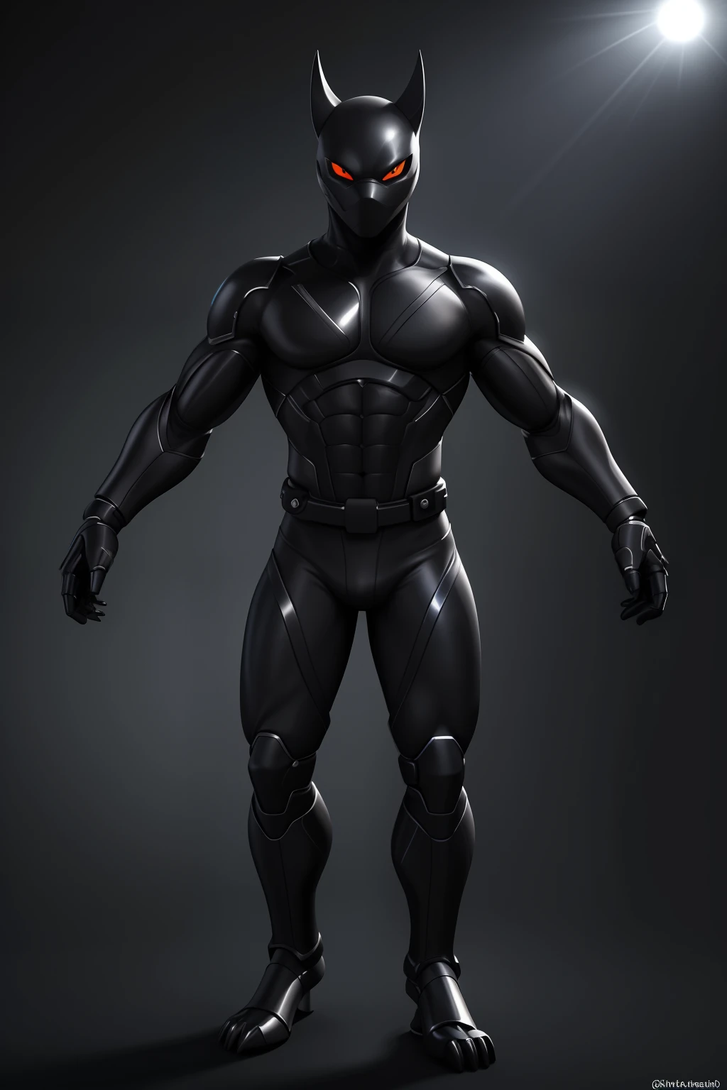 Create an image of a black ninja after an apocalypse in the future Biomechanical creature in humanoid form, com pele opalescente e escamas, master part, absolutamente perfeito, imagem impressionante, visualmente rico, intrinsecamente detalhado, arte conceitual, por Mschiffer, Bright holographic, cinemactic, papel de parede uhd, ....3d, octan render, Volumetric lights, corpo inteiro