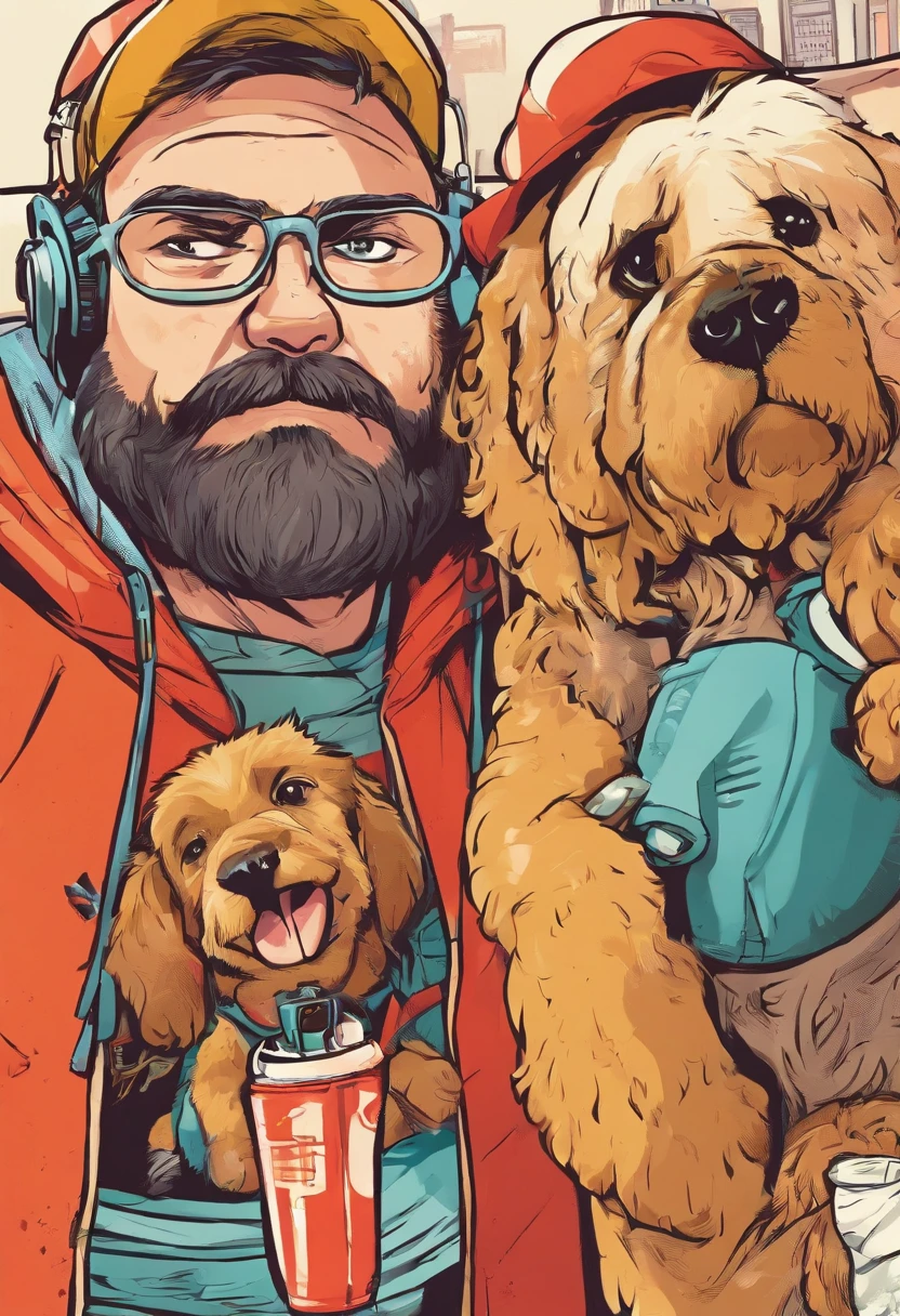 Make two dogs talking by holding the phone sideways with each other