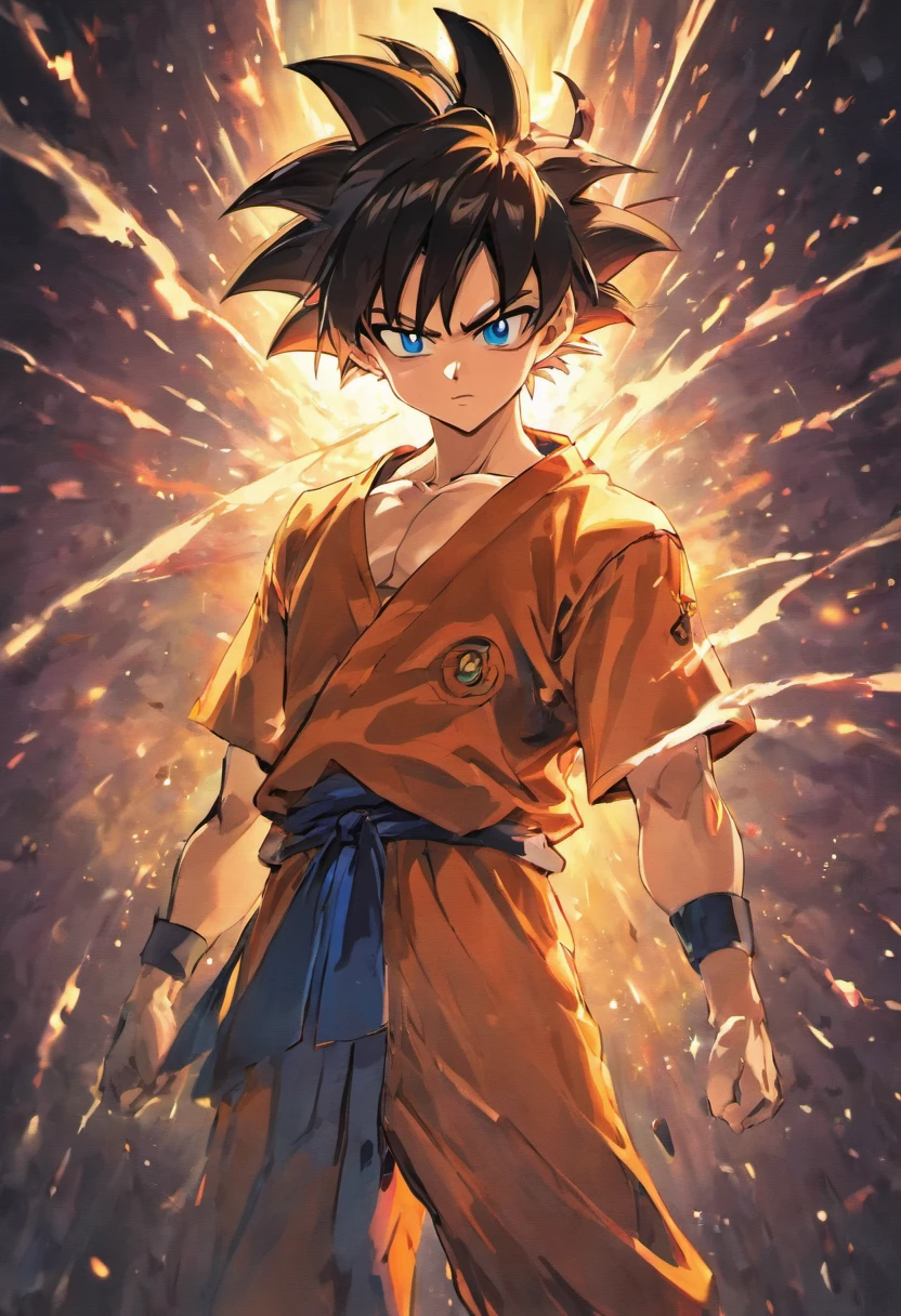 Super Four Goku,Auf dem Schlachtfeld,schwarzes Schalhaar,Super Blauer Goku,Auf dem Schlachtfeld,blaue Haare,Red hair all over the body