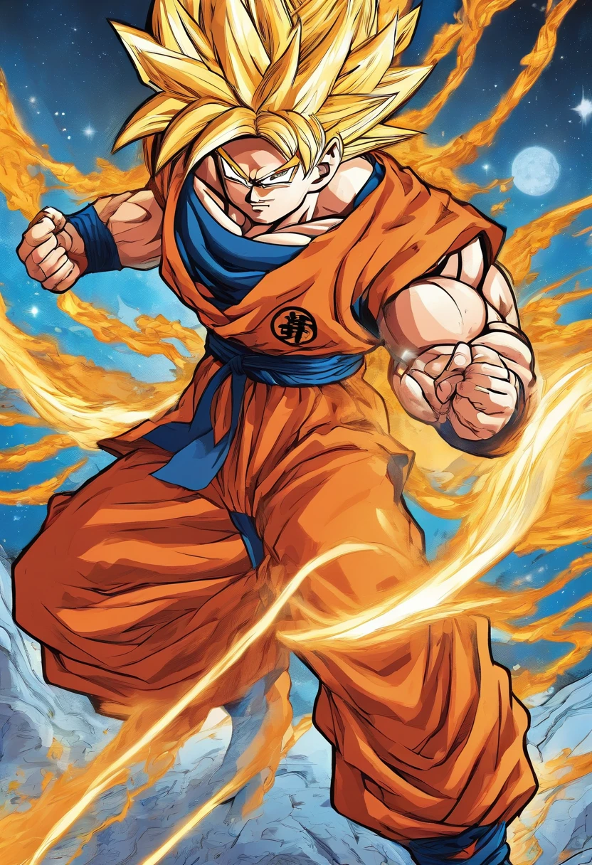Super Four Goku,Auf dem Schlachtfeld,schwarzes Schalhaar,Super Blauer Goku,Auf dem Schlachtfeld,blaue Haare,Red hair all over the body