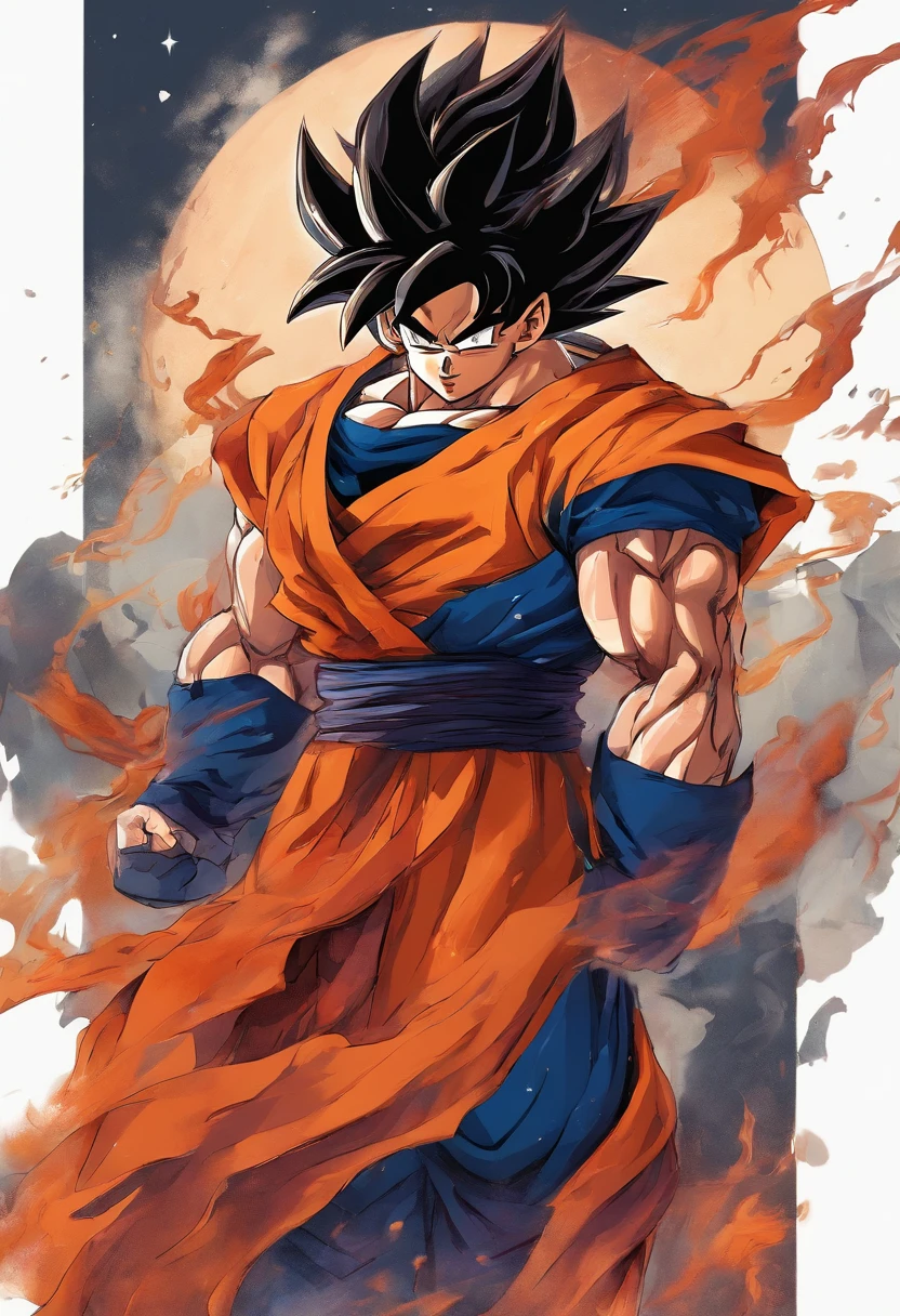 Super Four Goku,Auf dem Schlachtfeld,schwarzes Schalhaar,Super Blauer Goku,Auf dem Schlachtfeld,blaue Haare,Red hair all over the body