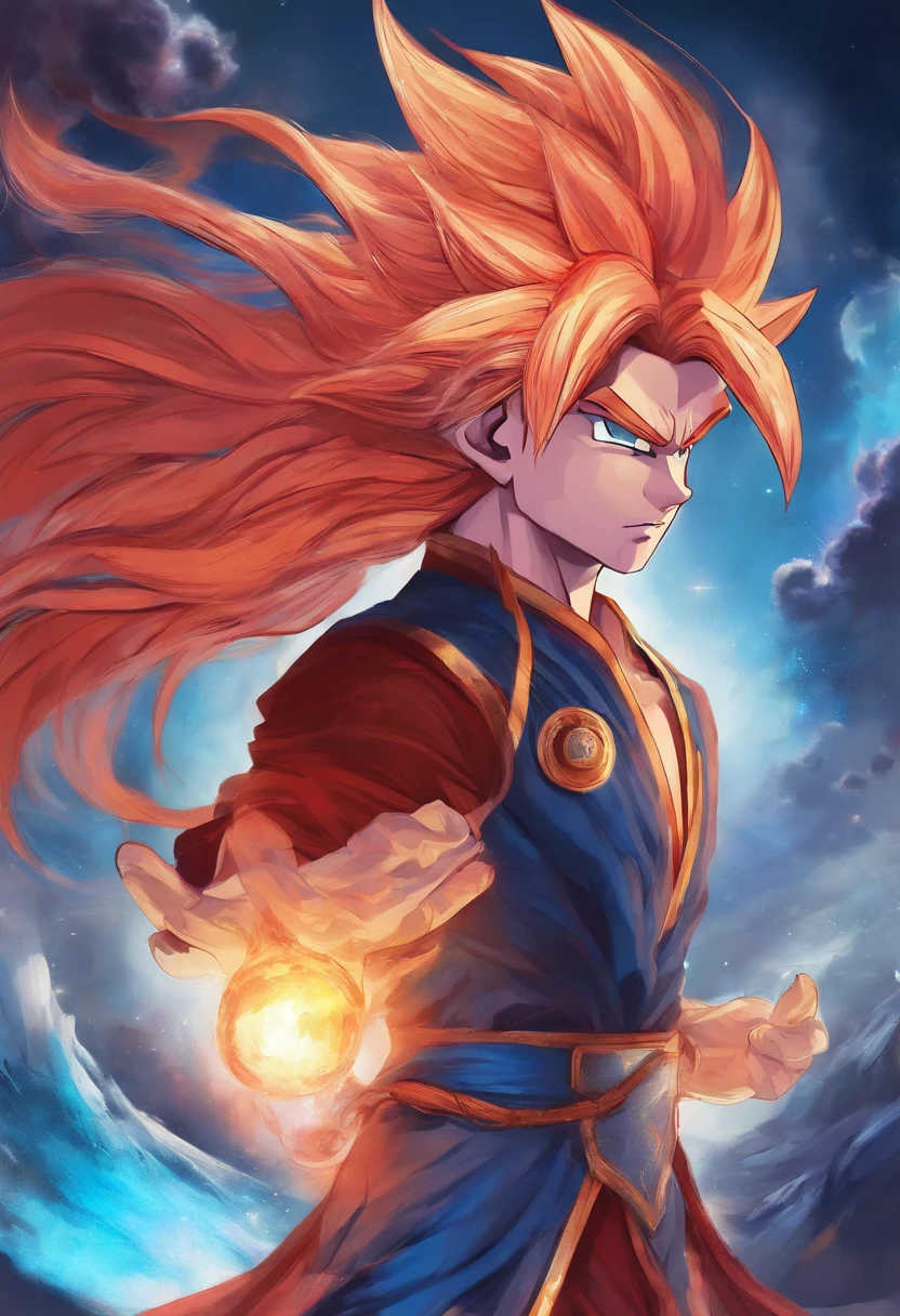 Super Four Goku,Auf dem Schlachtfeld,schwarzes Schalhaar,Super Blauer Goku,Auf dem Schlachtfeld,blaue Haare,Red hair all over the body