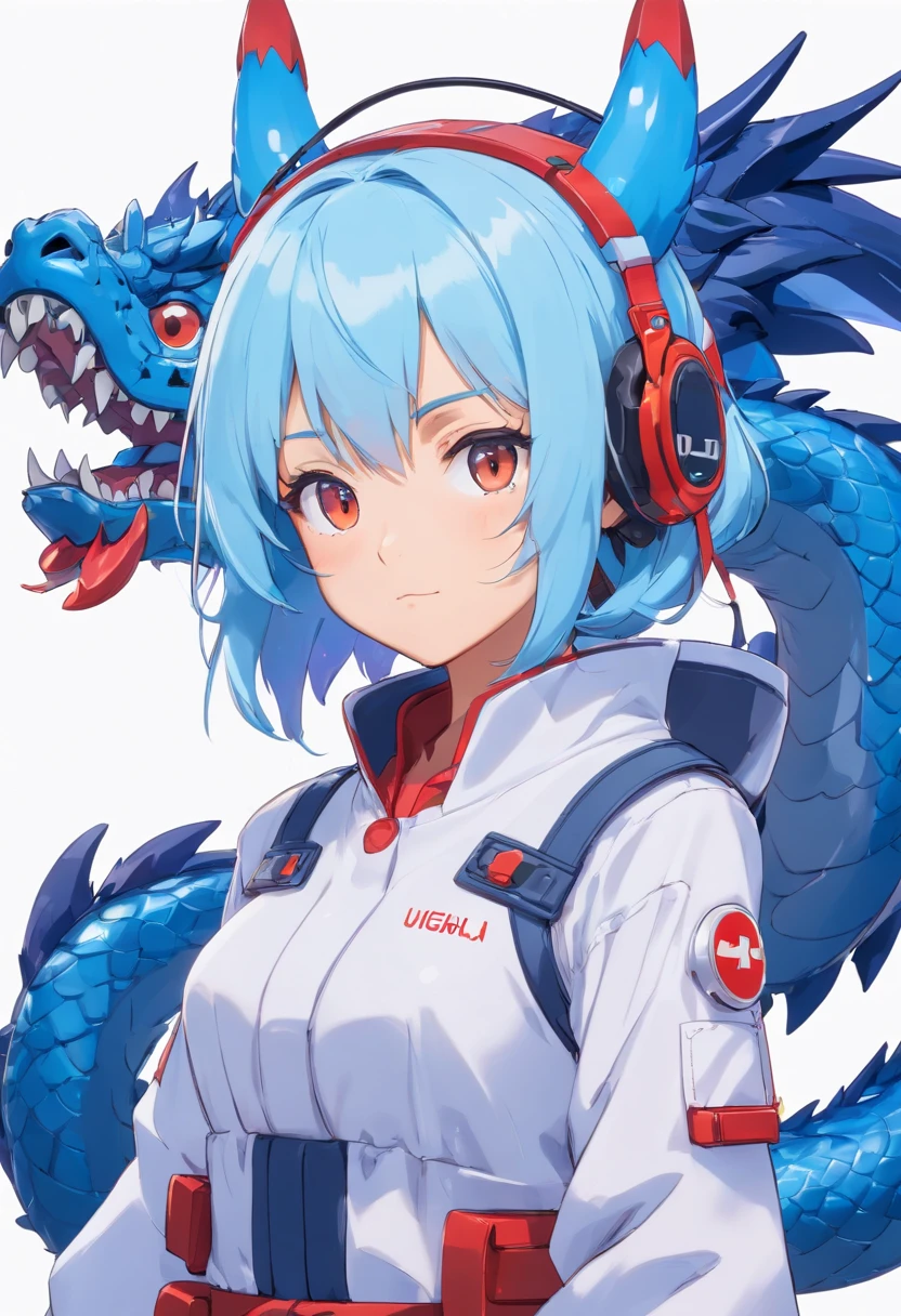 ChinesischDrache, (Blind Box Spielzeug Stil:1.2), (full-body shot) , 1 Transparent Girl,Hinter ihm steht ein durchsichtiger chinesischer Drache, Transparenter Mech, Exquisiter Helm:1.2, Leuchtende Brille:1.2, Cyberpunk, Dreamy glow, leuchtende Neonlichter, sauber, white background, ( Globale Beleuchtung, Rochen-Traching, HDR, Unwirkliches Rendern,Reasonable design, Hohe Detailgenauigkeit, Meisterwerk, best quality, hyper HD, Filmische Beleuchtung)
