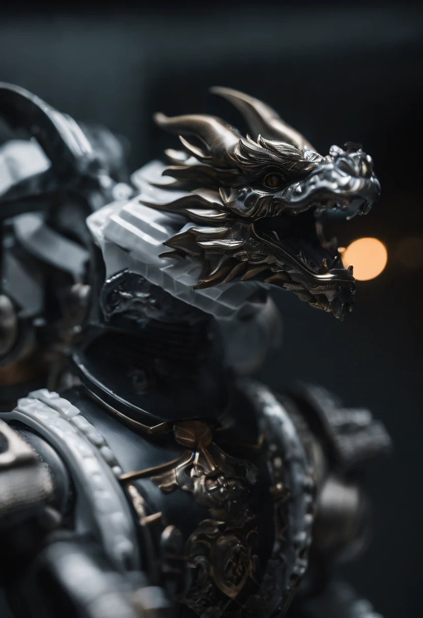 ChinesischDrache, (Blind Box Spielzeug Stil:1.2), (full-body shot) , 1 Transparent Girl,Hinter ihm steht ein durchsichtiger chinesischer Drache, Transparenter Mech, Exquisiter Helm:1.2, Leuchtende Brille:1.2, Cyberpunk, Dreamy glow, leuchtende Neonlichter, sauber, white background, ( Globale Beleuchtung, Rochen-Traching, HDR, Unwirkliches Rendern,Reasonable design, Hohe Detailgenauigkeit, Meisterwerk, best quality, hyper HD, Filmische Beleuchtung)